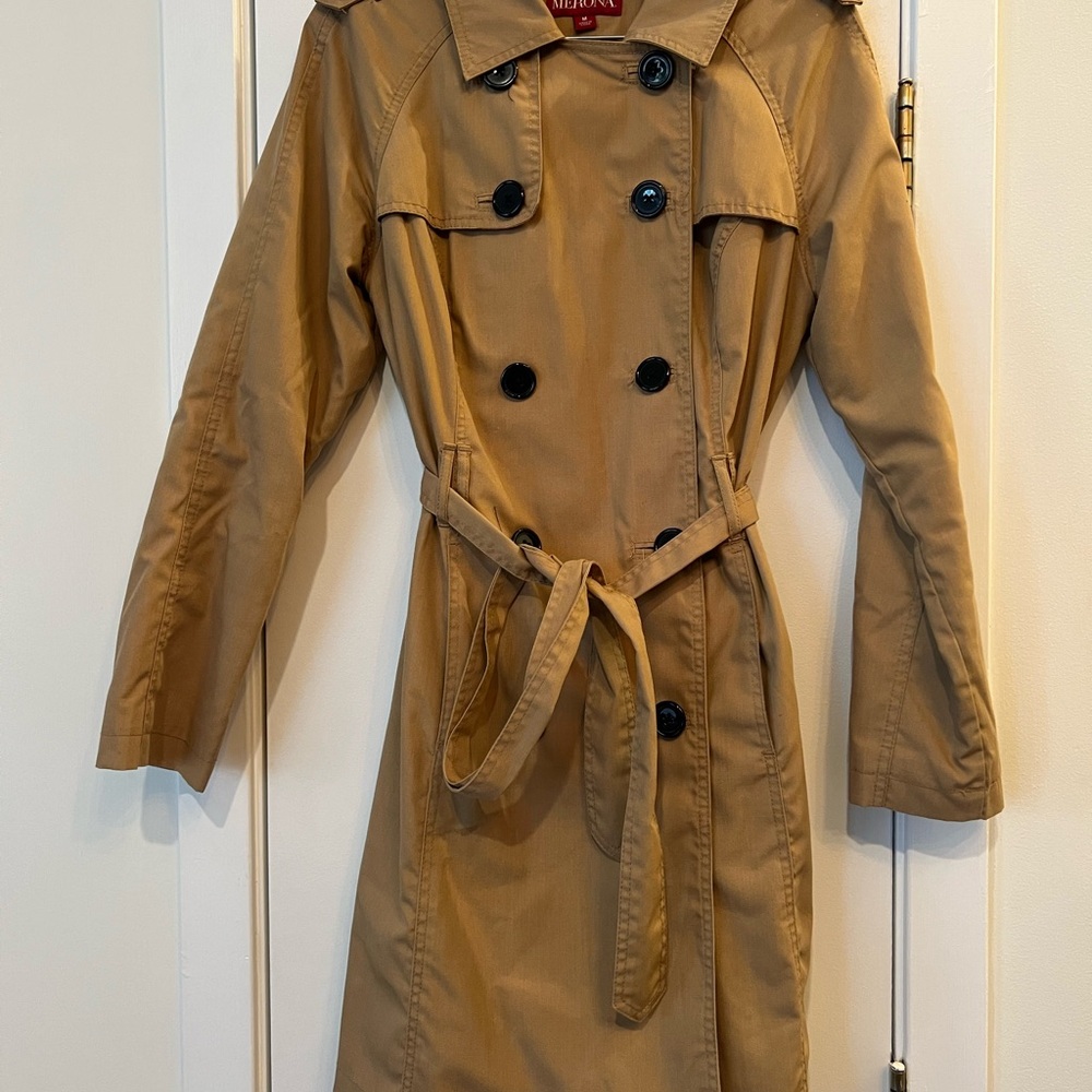 Merona Double-Breasted Tan Trench Coat